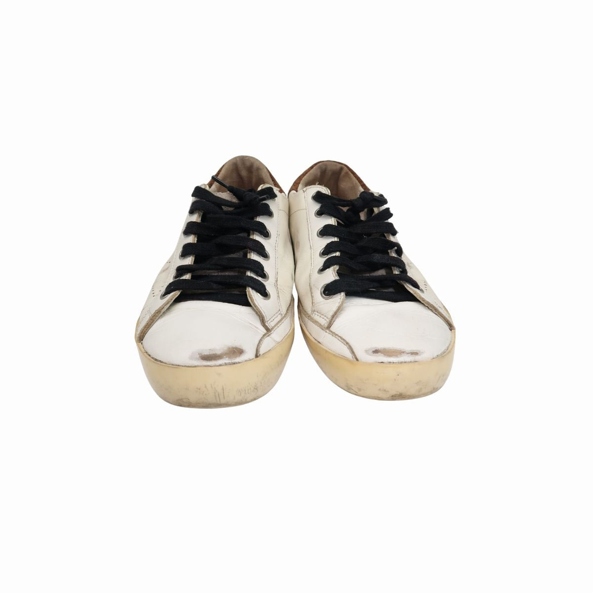 Golden Goose Leather Suede Trim Superstar Low Top Lace Up Sneaker