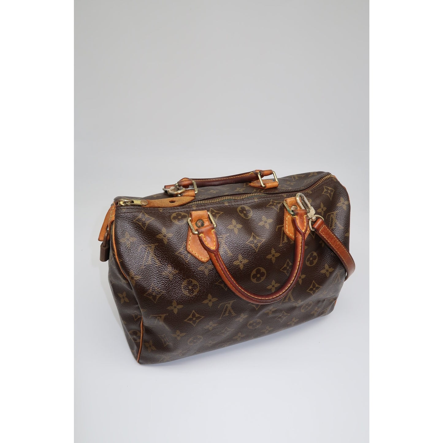 Vintage Louis Vuitton Leather Monogram Speedy Boston Hand Bag