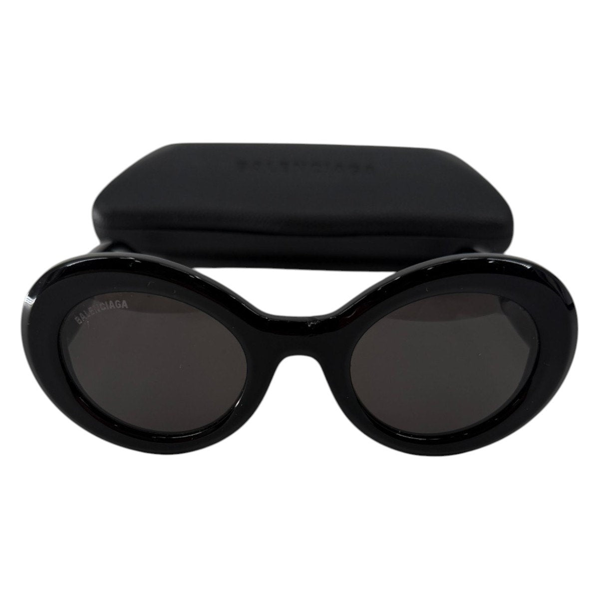Balenciaga Acetate Round Frame Sunglasses Black