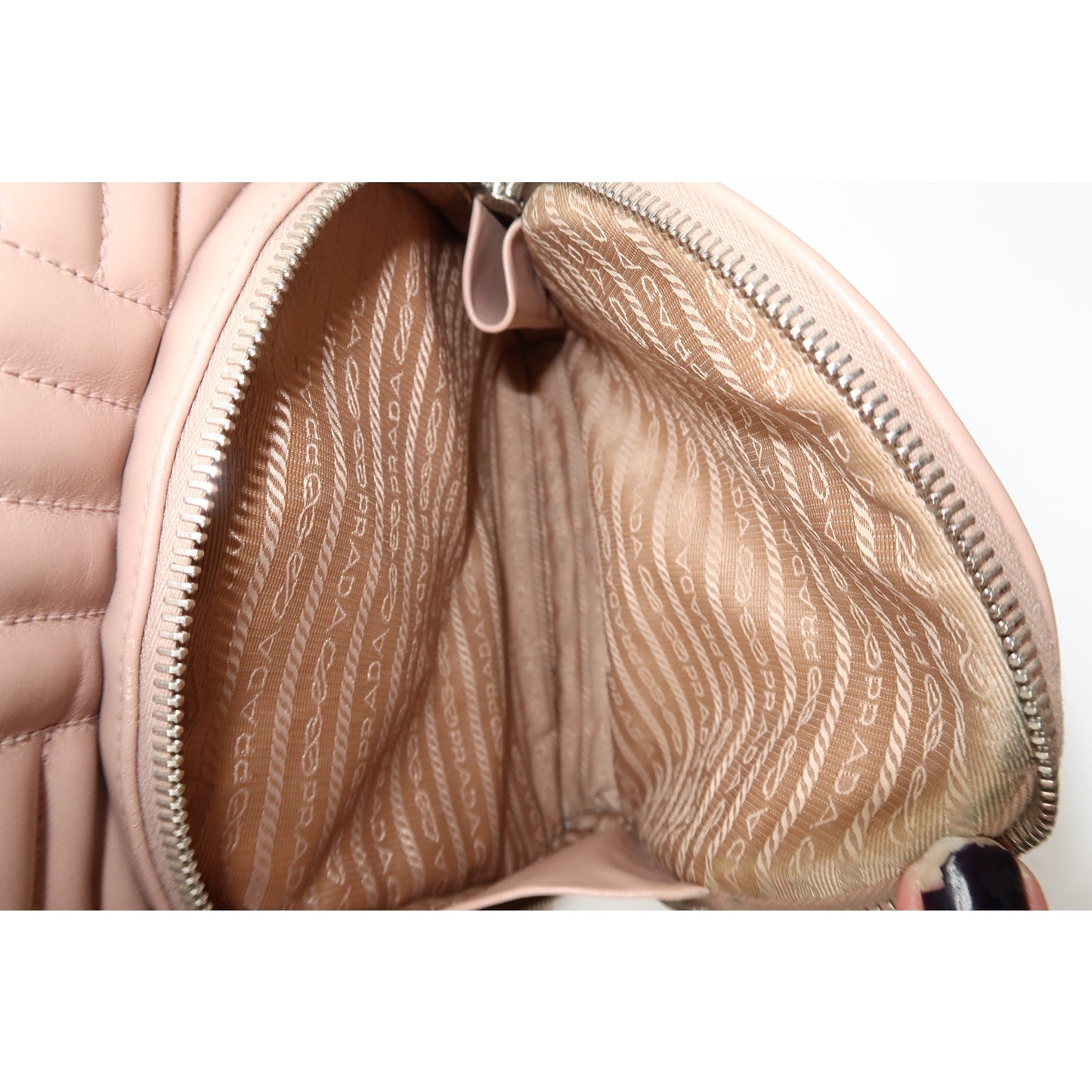 Prada Milano Diagramme Leather Logo Accent Zip-Around Backpack