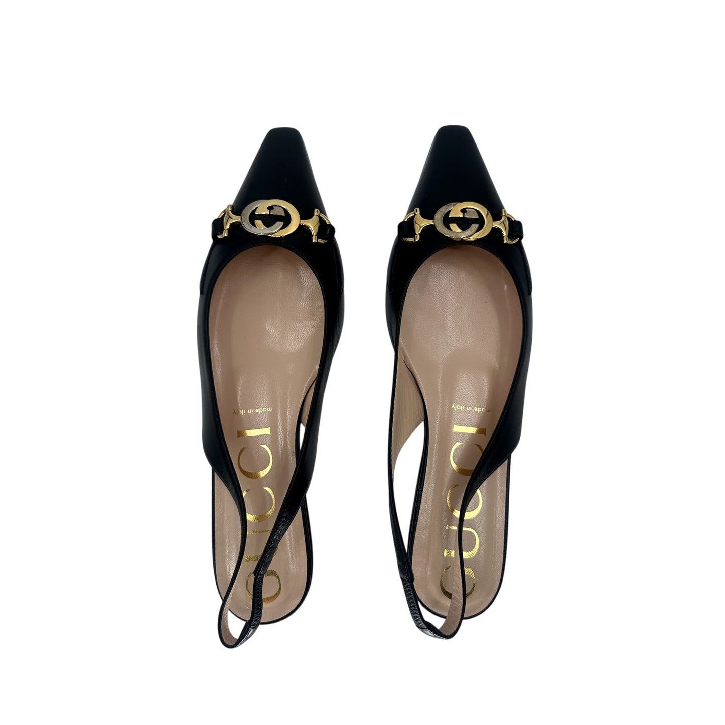 Gucci Nappa Leather Charlotte Zumi Slingback Flats
