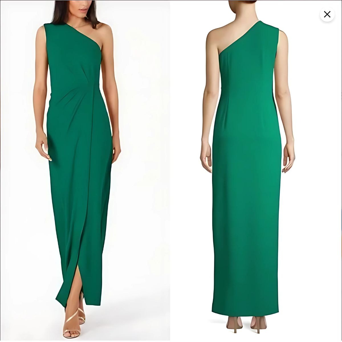 Calvin Klein One-Shoulder Ruched Waist Maxi Sheath Dress