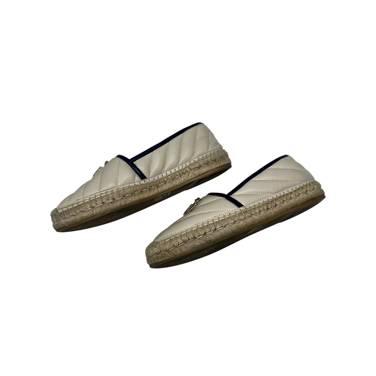 Gucci Leather Quilted GG Logo Espadrille Flats