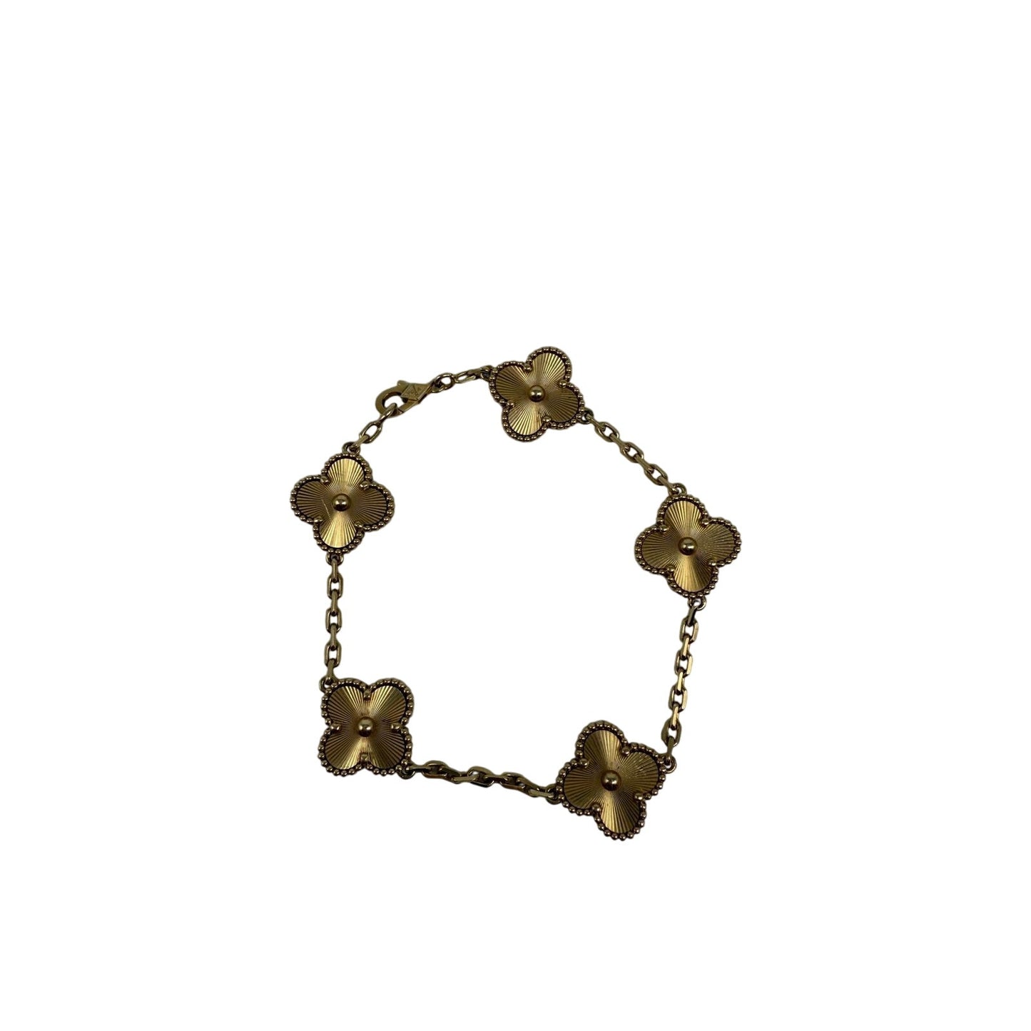 Van Cleef & Arpels 18K Vintage Alhambra 5 Motif Bracelet