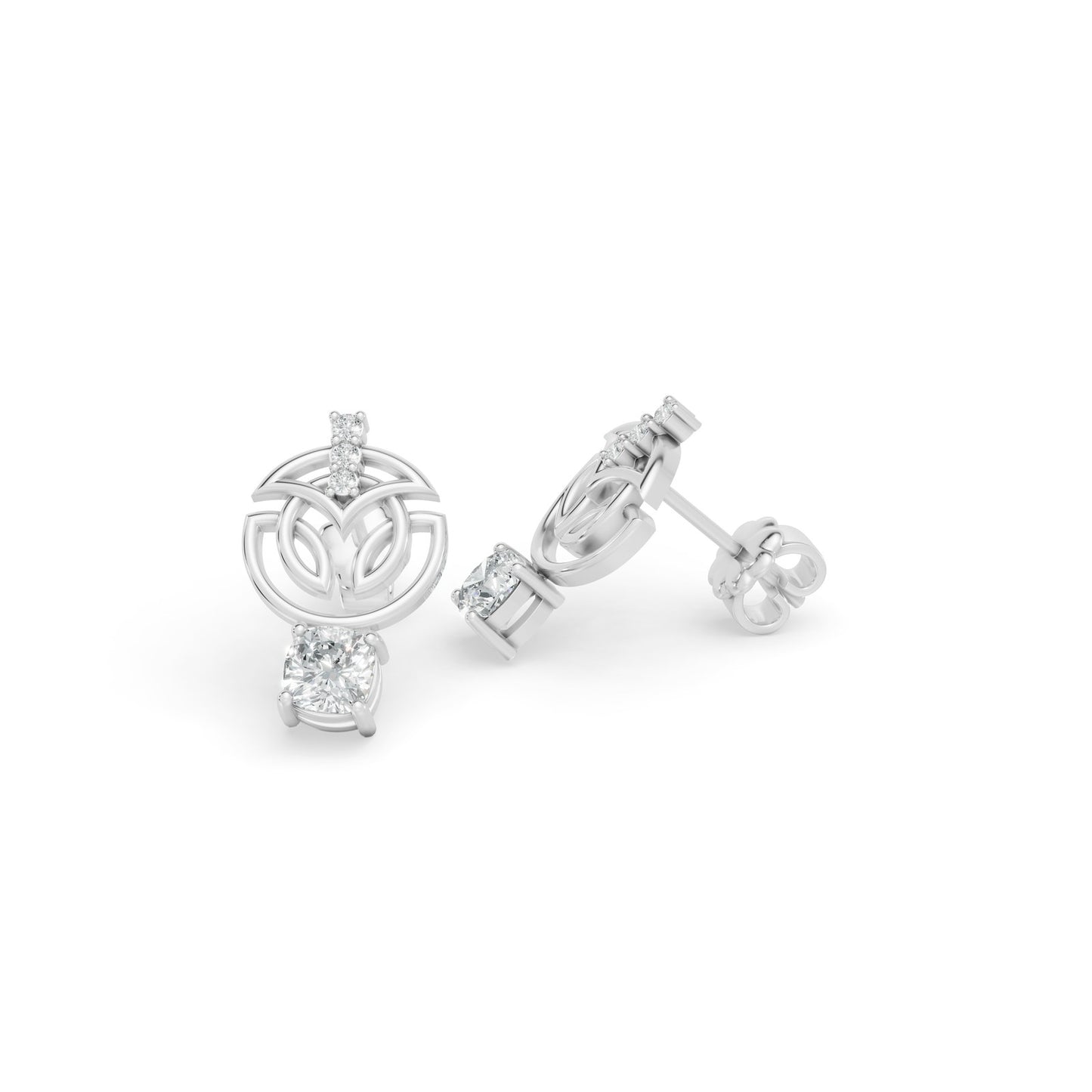 0.88 CTW White Gold Diamond Stud Earrings
