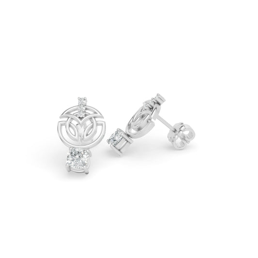 0.88 CTW White Gold Diamond Stud Earrings