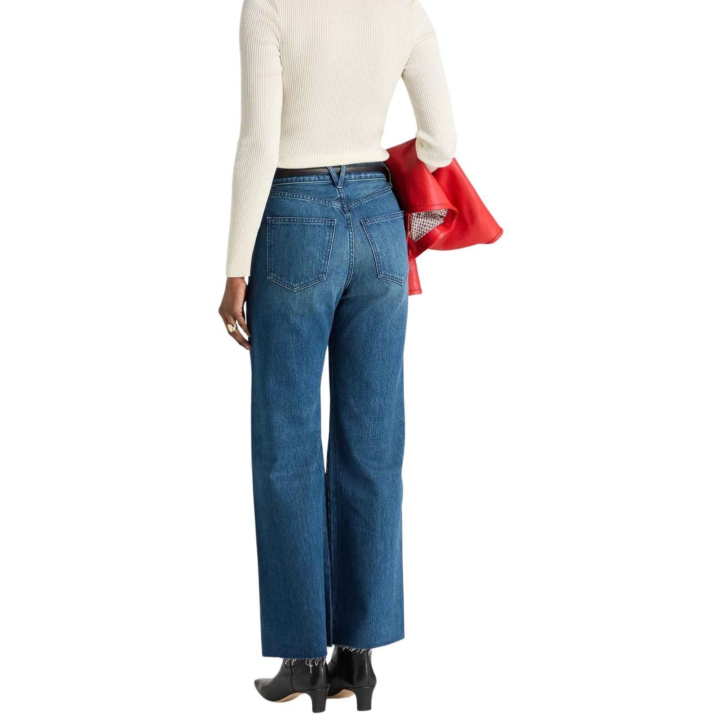 Veronica Beard Taylor Relaxed High Rise Wide Leg Jeans Northern Lights