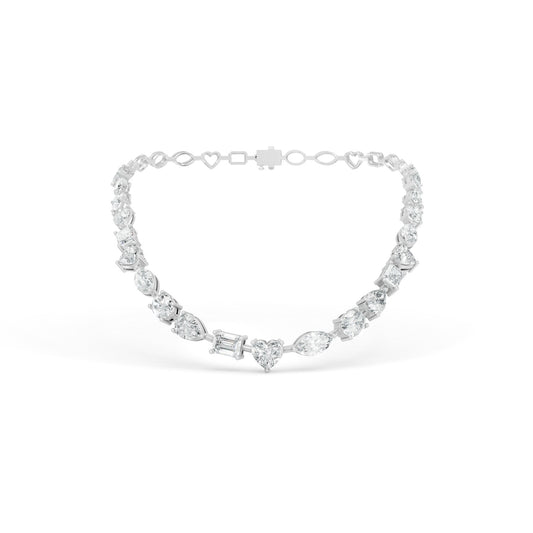 26.62 CTW 14K White Gold Diamond Tennis Necklace