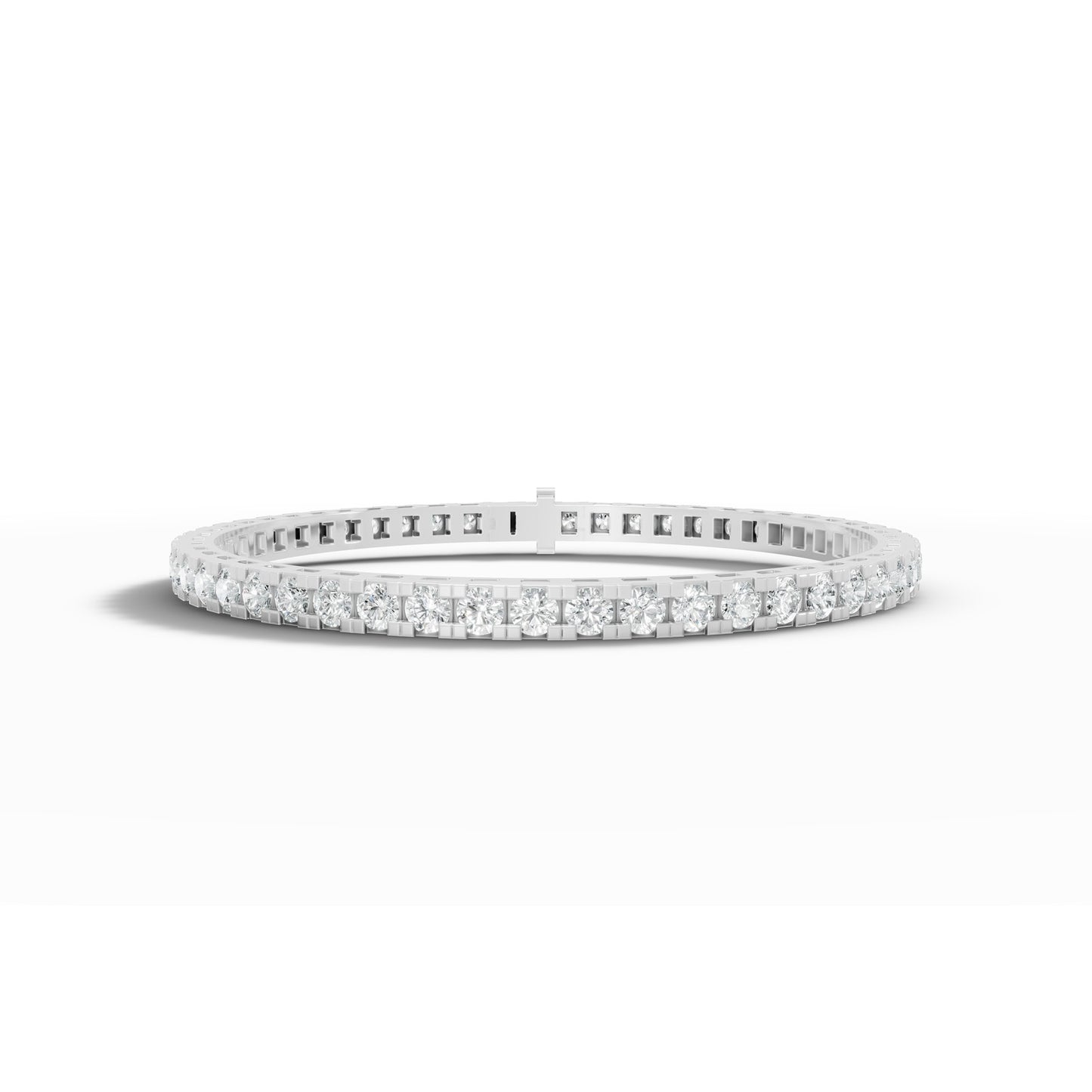 6.58 ctw Diamond Square Collet 14K White Gold Tennis Bracelet