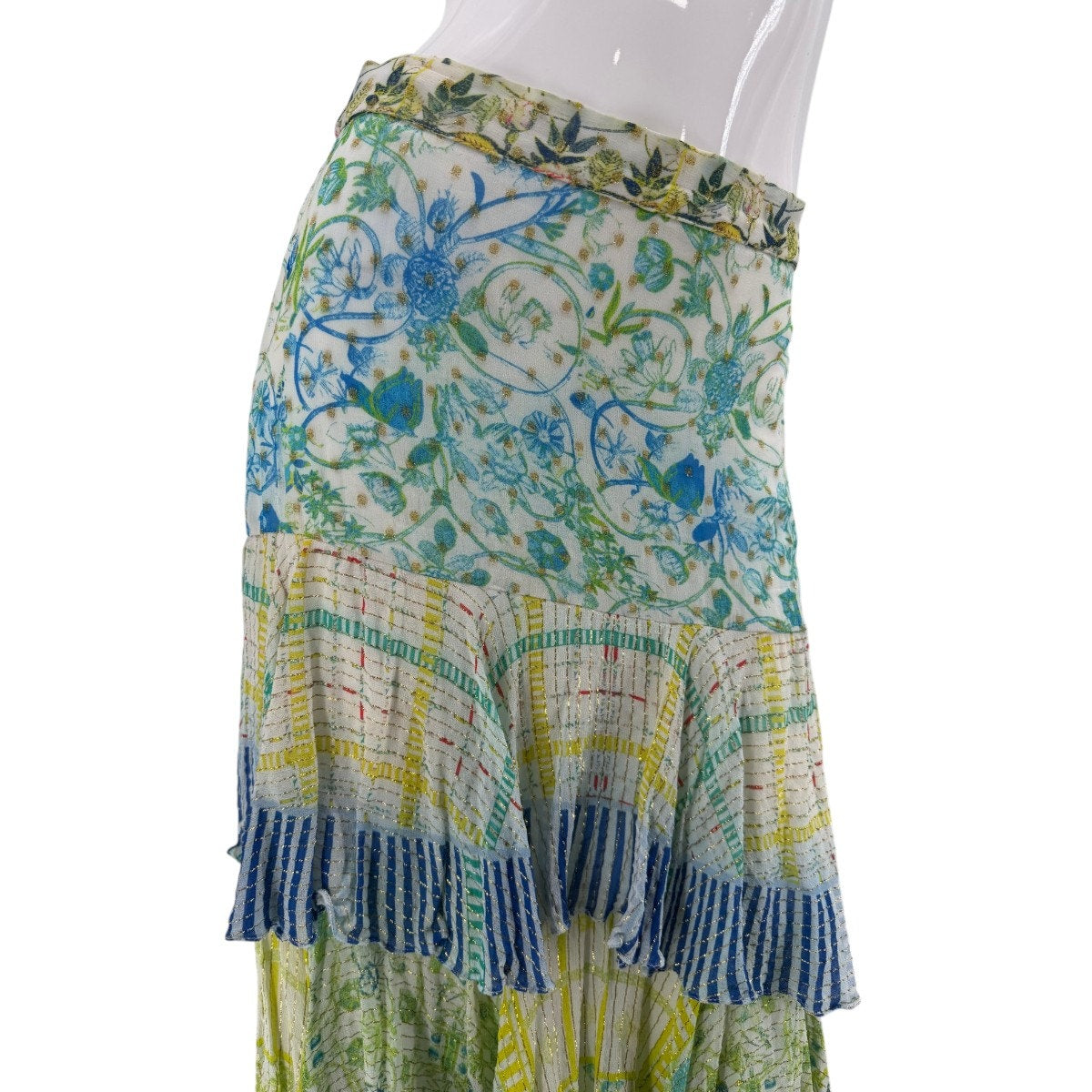 Hermant & Nandita Floral Print Ruffle Tiered Odyssey Midi Skirt