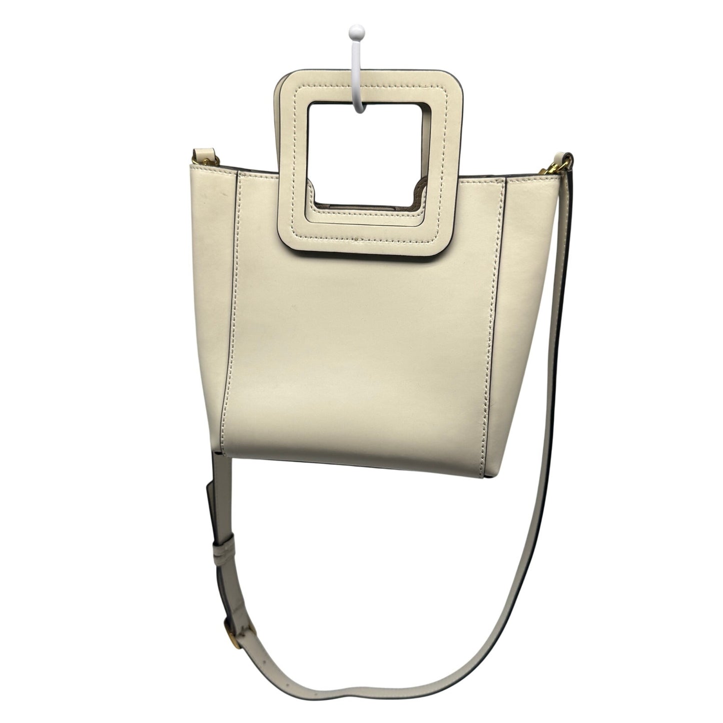 Staud Leather Mini Shirley Crossbody Bag Off-White