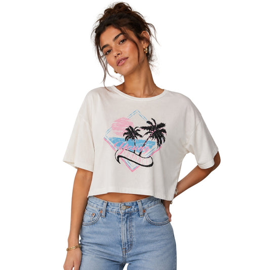 Saint Laurent White Young Romance Graphic Cropped T-Shirt Women's Size XS