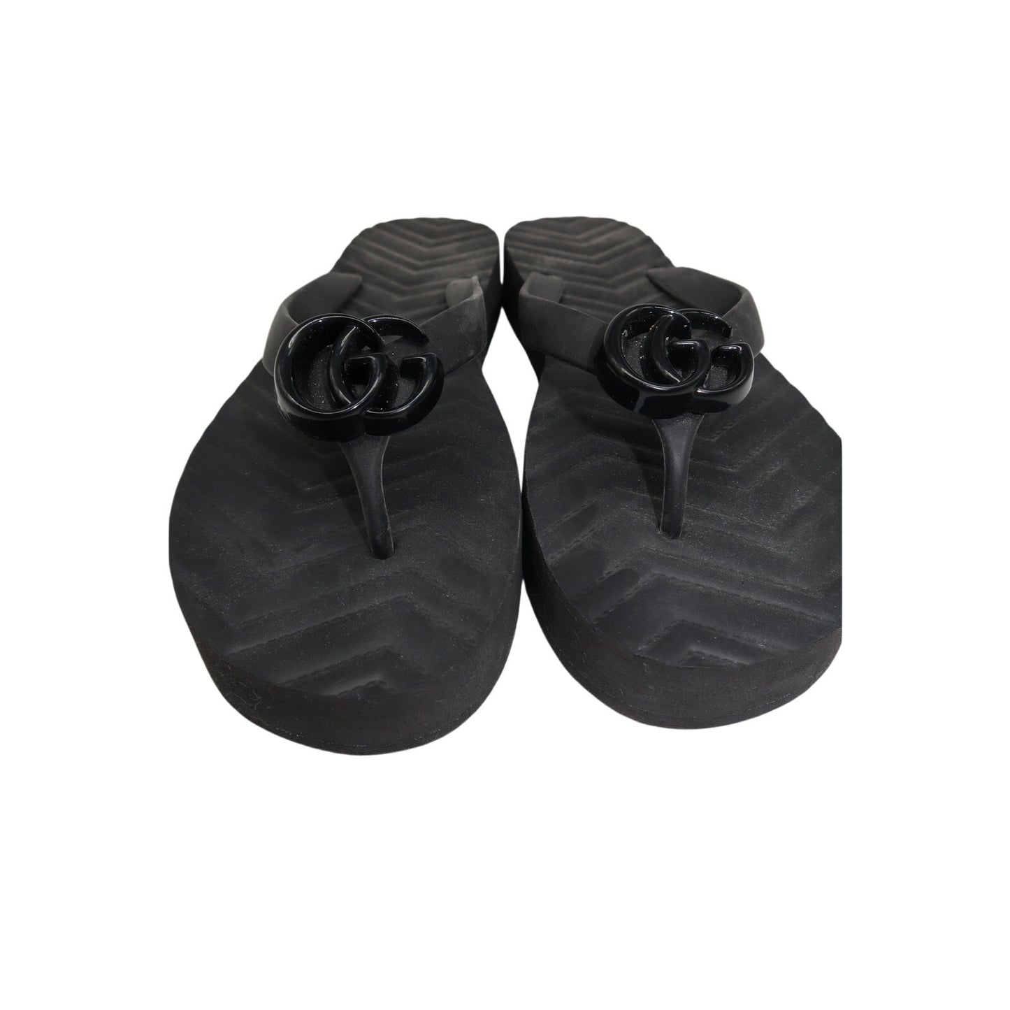 Gucci Pascar GG Chevron Rubber Slip On Flip Flops