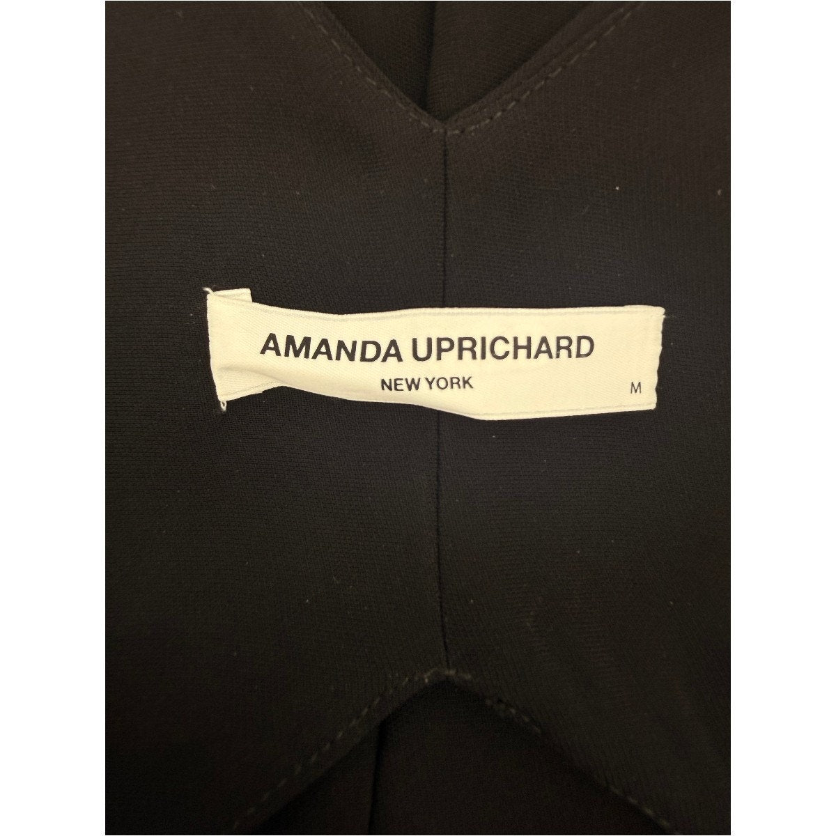 Amanda Uprichard Gimlet Ruffle V-Neck Mini Dress Black Women's Size Medium