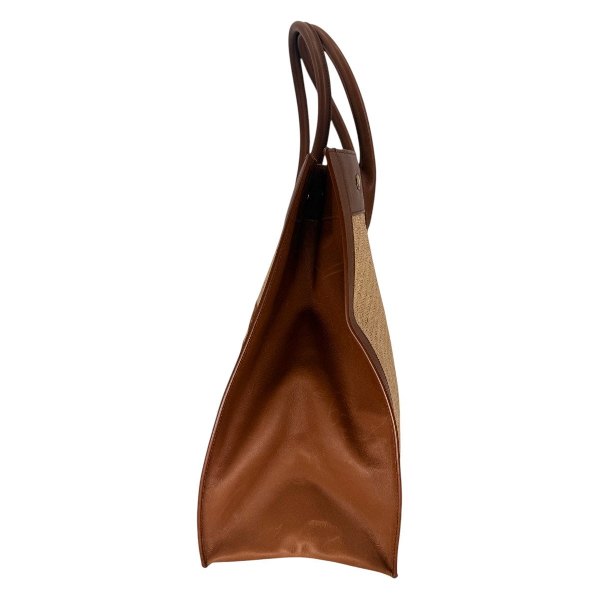 Saint Laurent Rive Gauche Raffia Leather Tote Bag