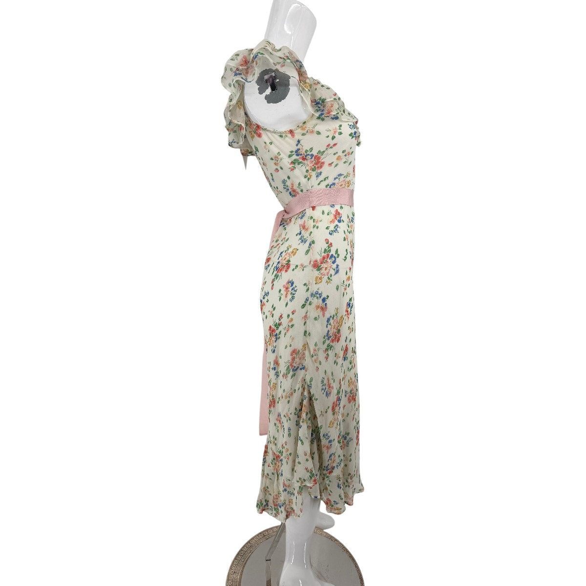 LoveShackFancy Silk Floral Print Crepe The Chine Midi Dress