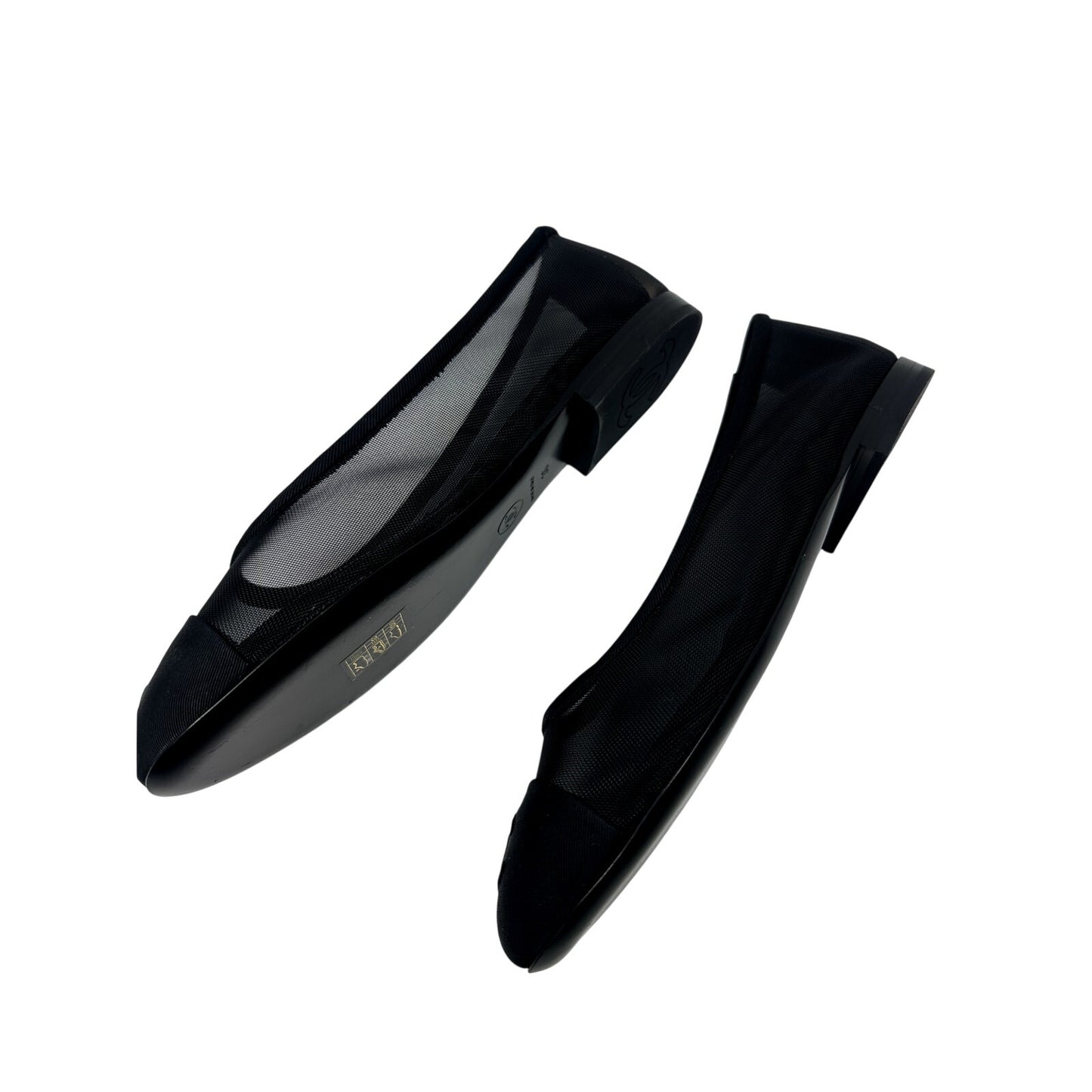 Chanel Mesh Interlocking CC Logo Ballet Flats