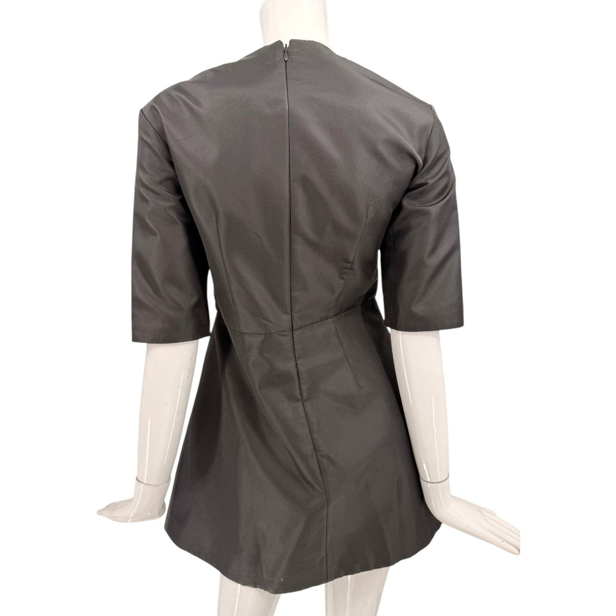 Prada Re-Nylon Logo Round Neck Fit And Flare Mini Dress