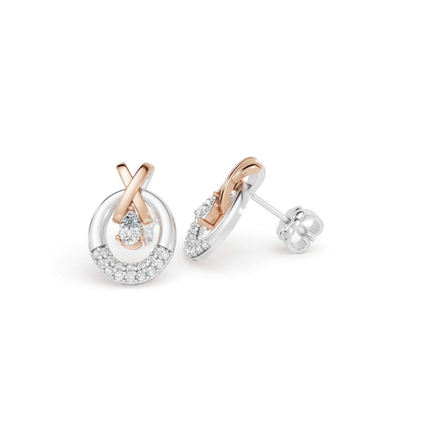 0.39 CTW 14K Two-Tone Gold Diamond Stud Earrings