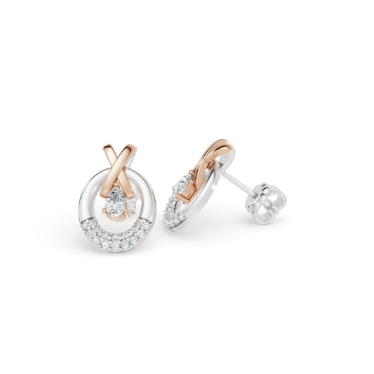 0.39 CTW 14K Two-Tone Gold Diamond Stud Earrings