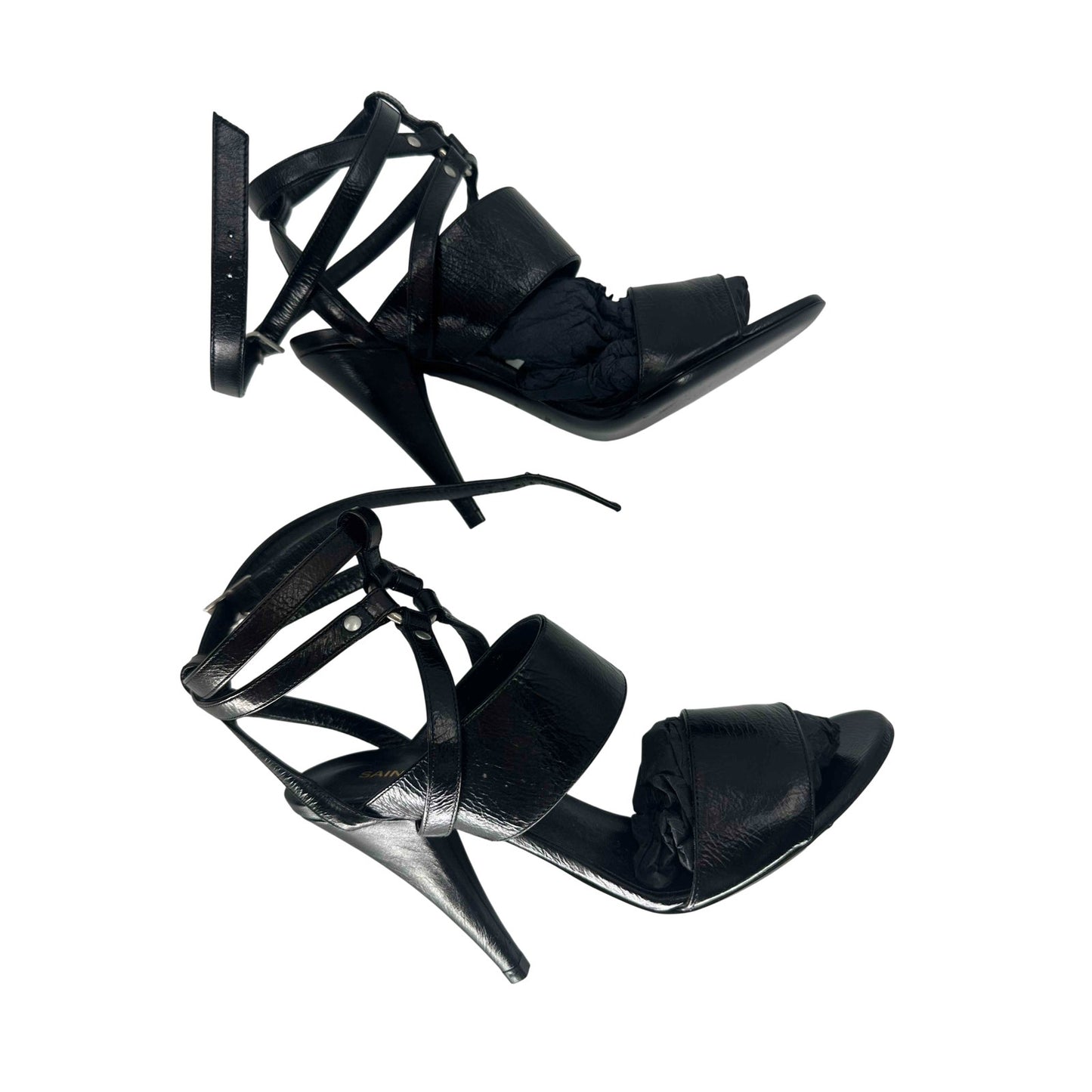 Saint Laurent Leather Charlotte Strappy Heels Sandals
