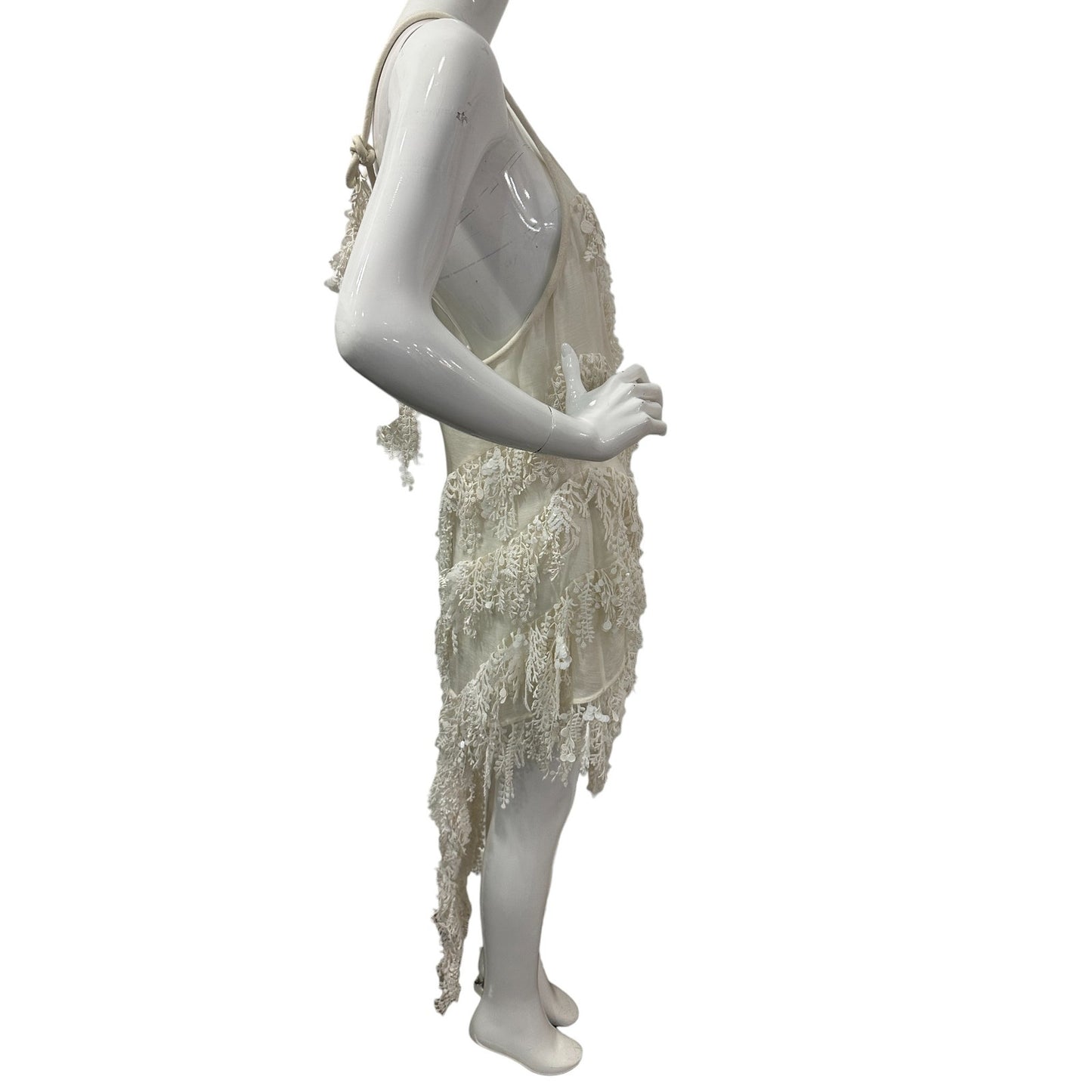 NWT Zimmermann Silk-linen Blend Tama Sequined Tank Dress White Size 1