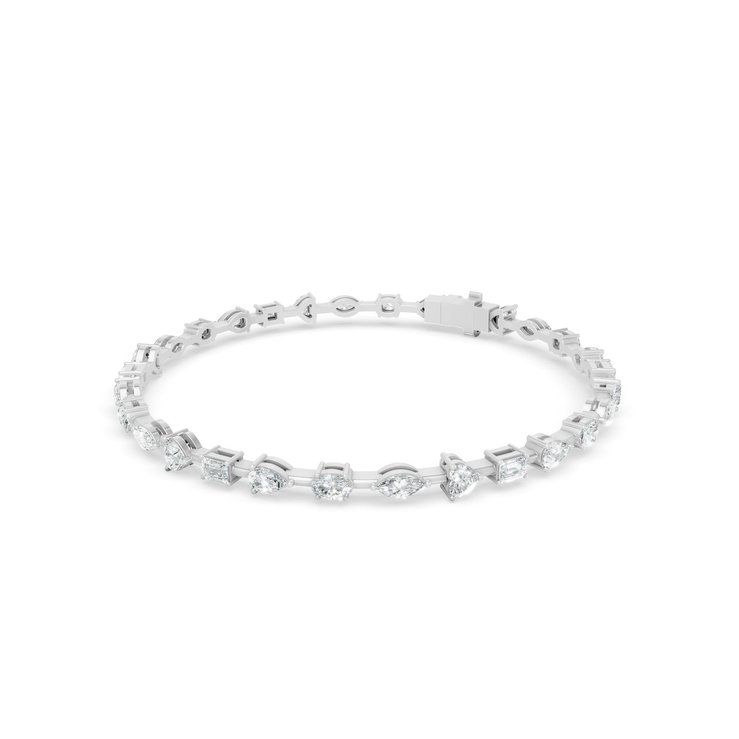 3.06 Diamond Multi-Shape 14K White Gold Tennis Bracelet