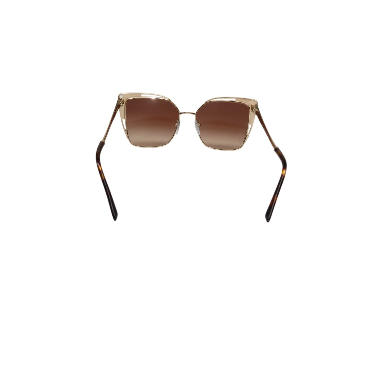 BVLGARI Oversized D-frame Metal Sunglasses Pale Gold Brown Gradient