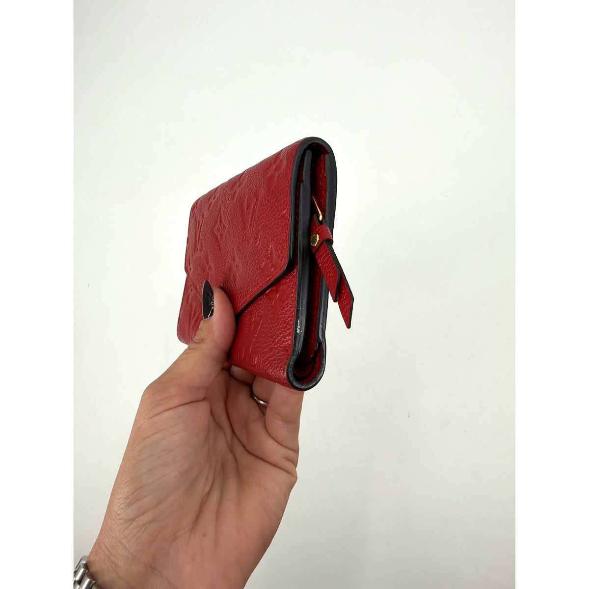 Louis Vuitton Monogram Empreinte Victorine Wallet Red