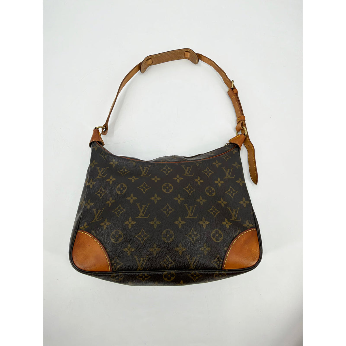 Louis Vuitton Monogram Odeon MM Shoulder Bag Brown Vachetta