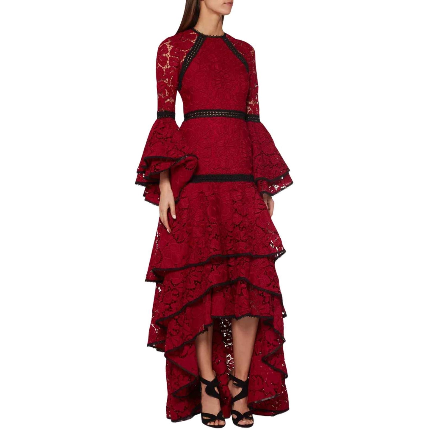 ALEXIS Laurel Tiered Guipure Lace Gown Maxi Dress