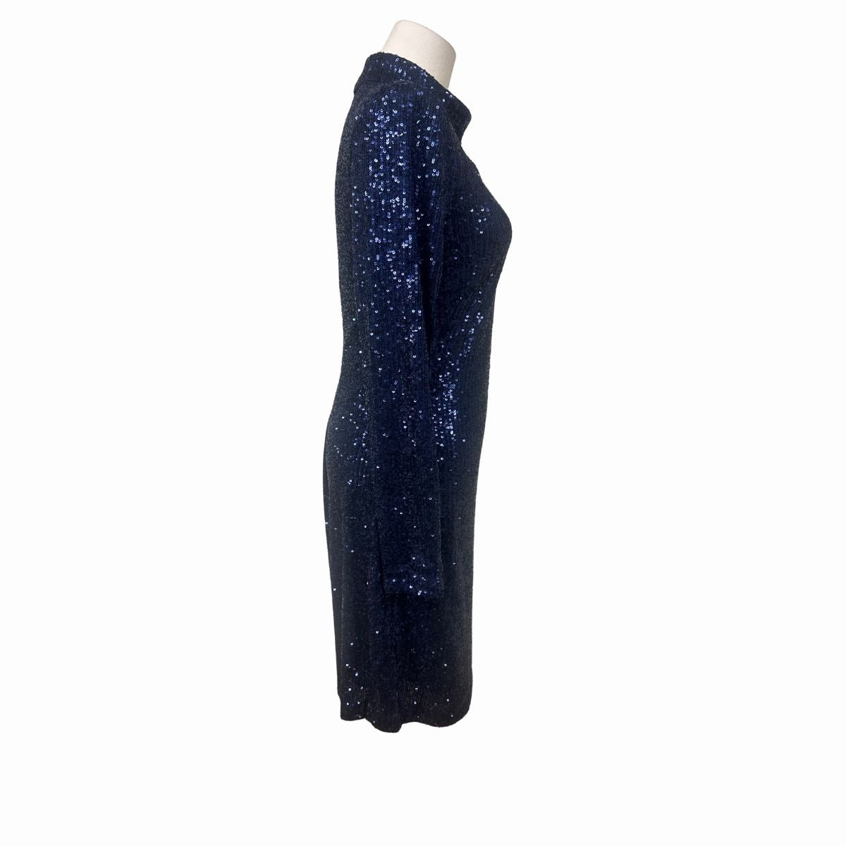 Vince Camuto Sequin Mock Neck Keyhole Sheath Mini Dress