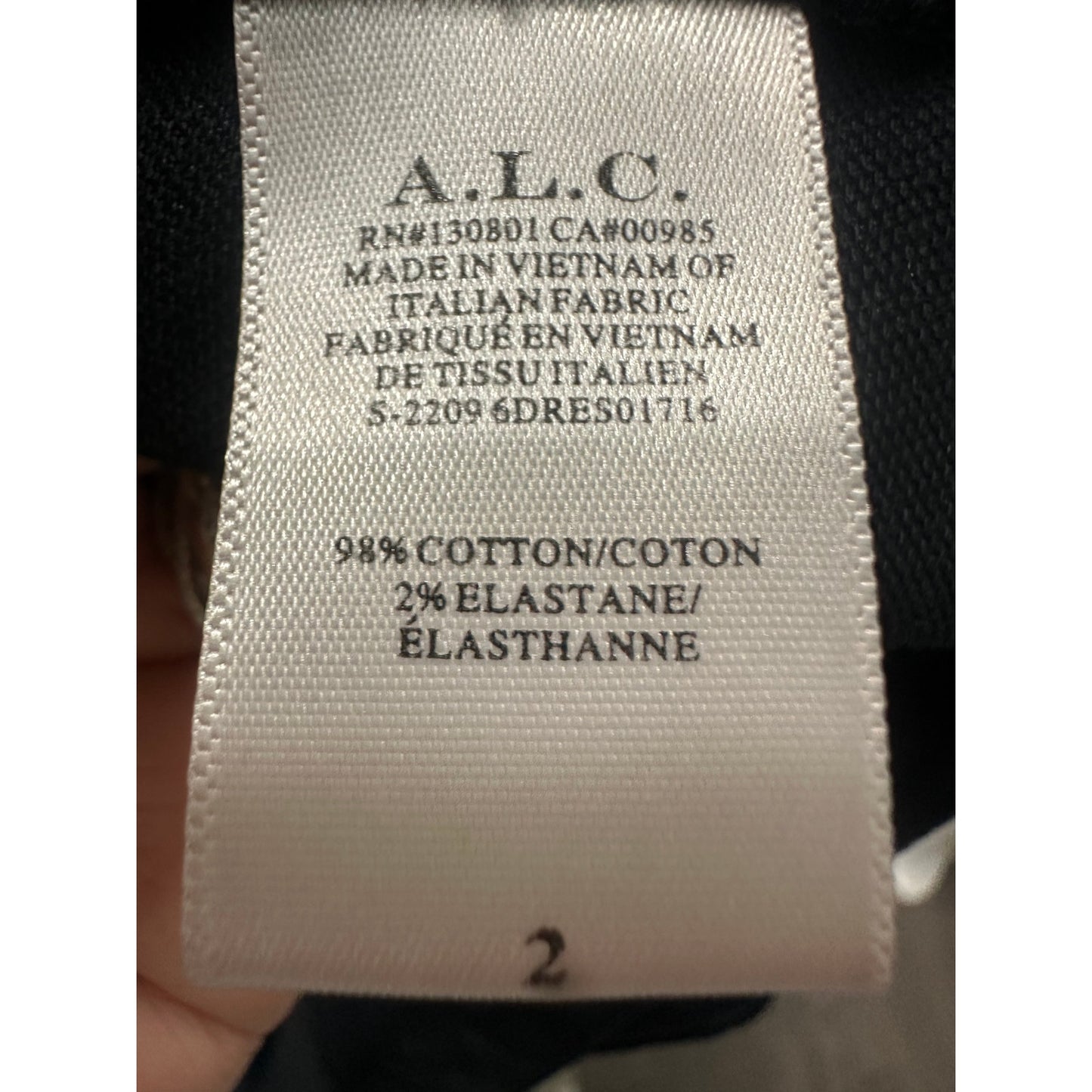 A.L.C. Cotton Blend Velveteen Ivy Long Sleeve Stretch Mini Dress