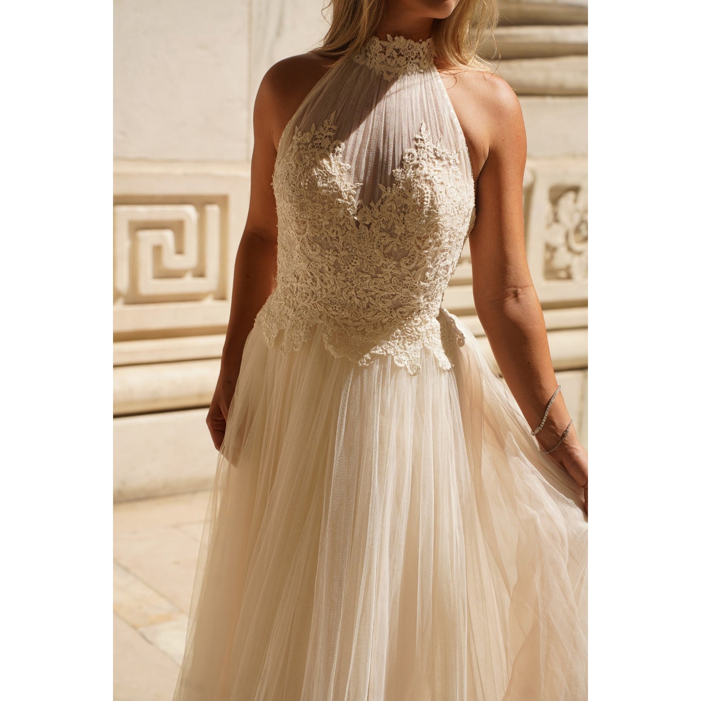 Donatela by Rosa Clará Sheer Lace Bodice Wedding Dress Gown