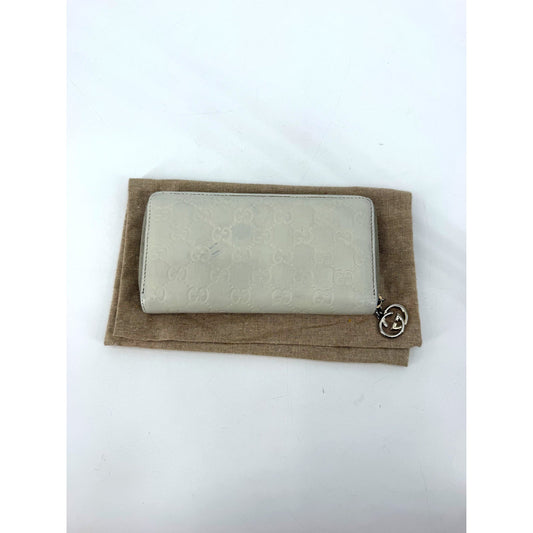 Gucci Guccissima Leather Zip Around Continental Wallet Ivory