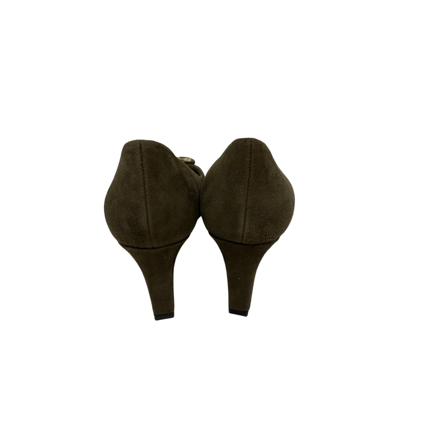 Tory Burch Suede Logo Accent Slip On Wedge Pumps