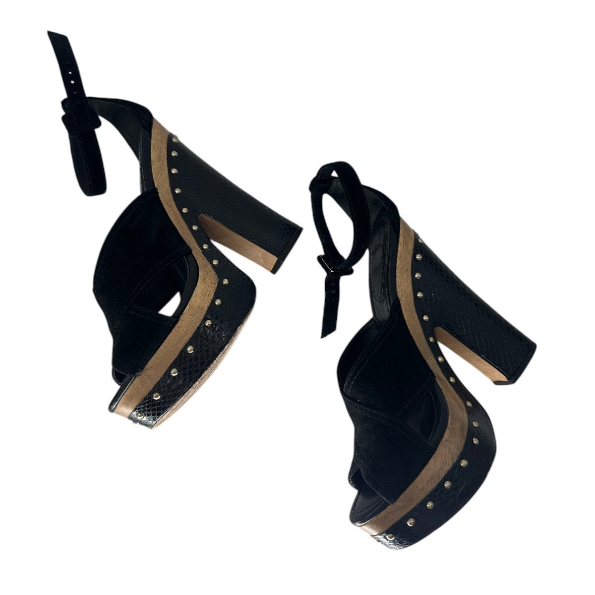 Alexandre Birman Suede Peggy Snakeskin Platform Sandals