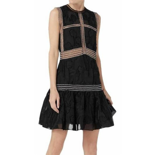 Alexis Rajani Sleeveless A-Line Mini Dress Lace Trim