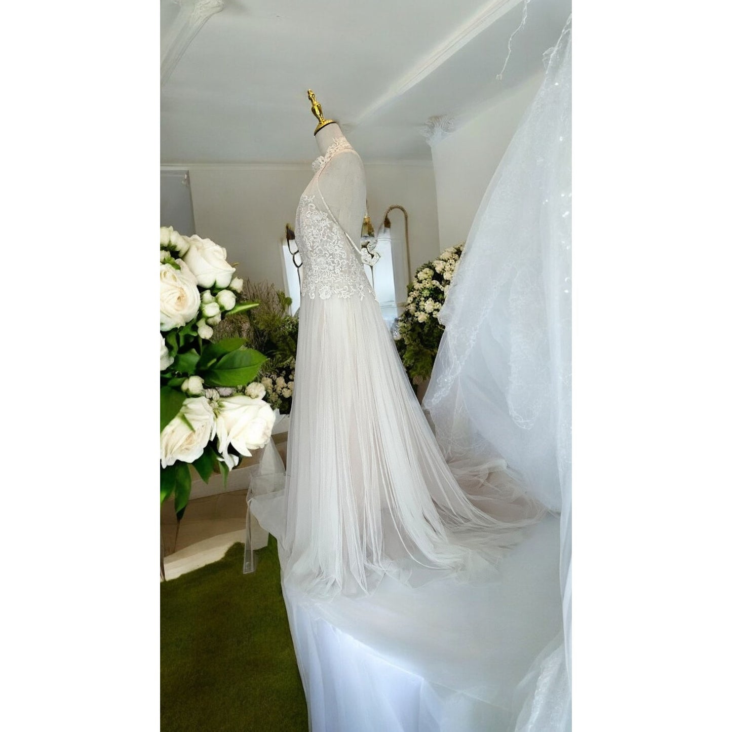 Donatela by Rosa Clará Sheer Lace Bodice Wedding Dress Gown