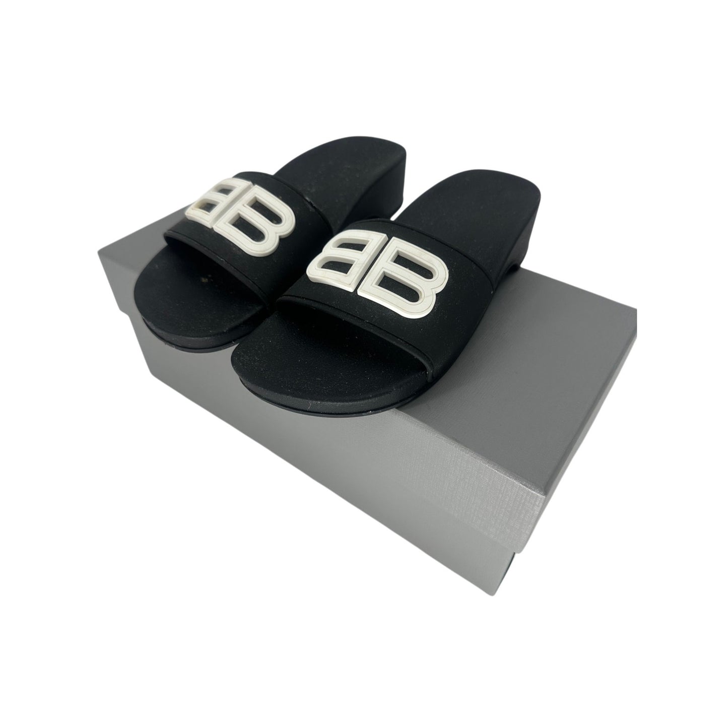 Balenciaga Pool BB Wedge Slide Sandals