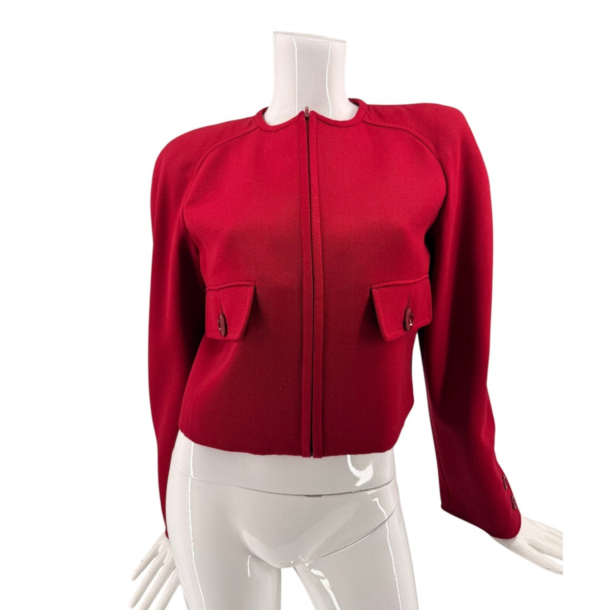 Valentino Classic Cropped Long Sleeve Full Zip Jacket