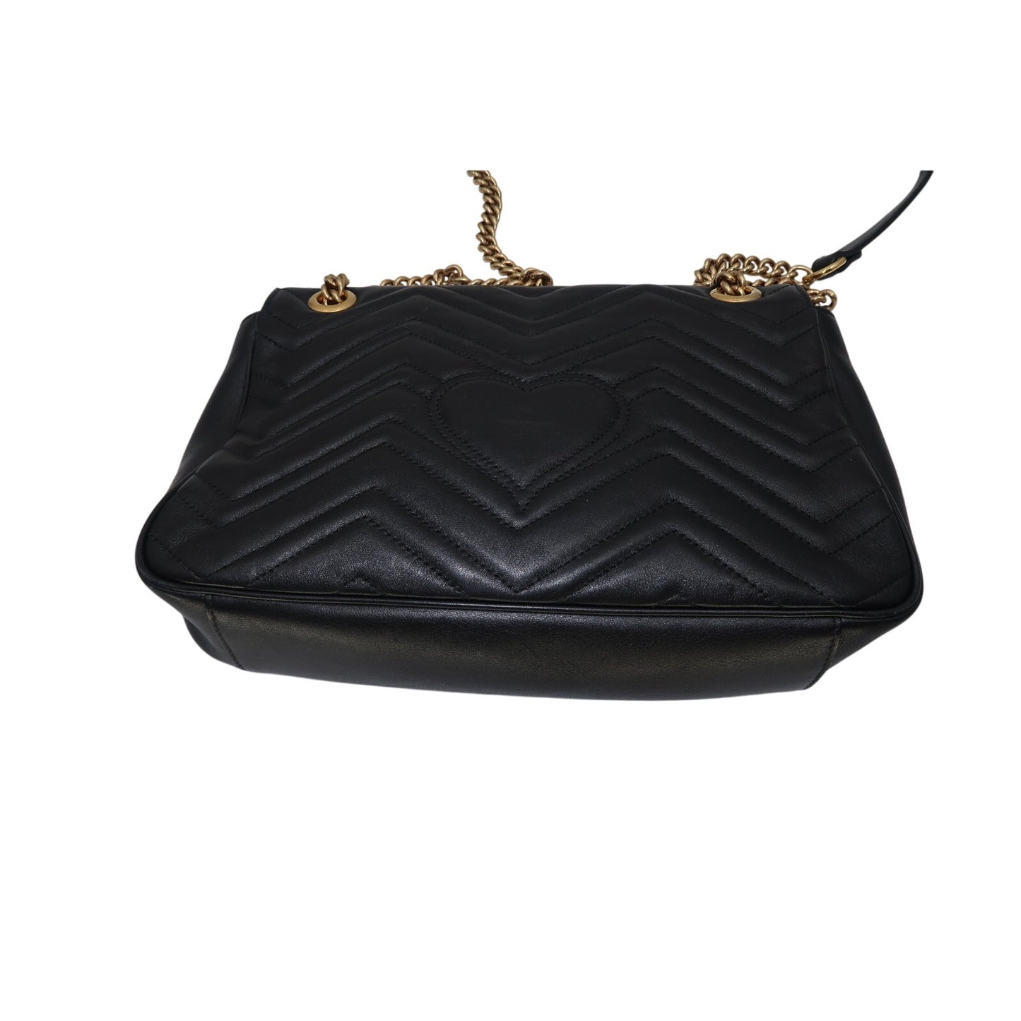 Gucci Leather Quilted GG Marmont Chevron Shoulder Bag