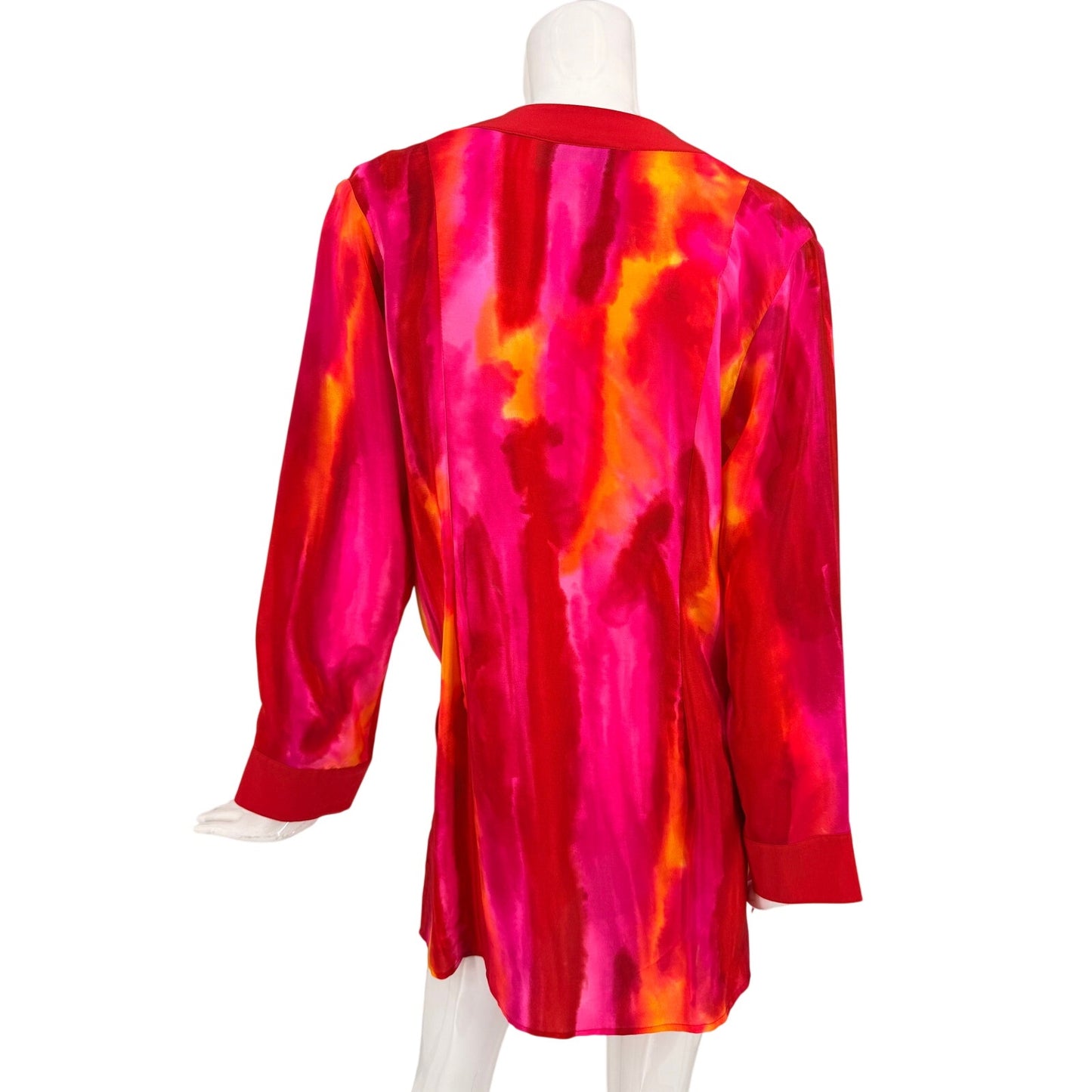 Diane Gilman Silk Sequined Abstract Print Tunic Top