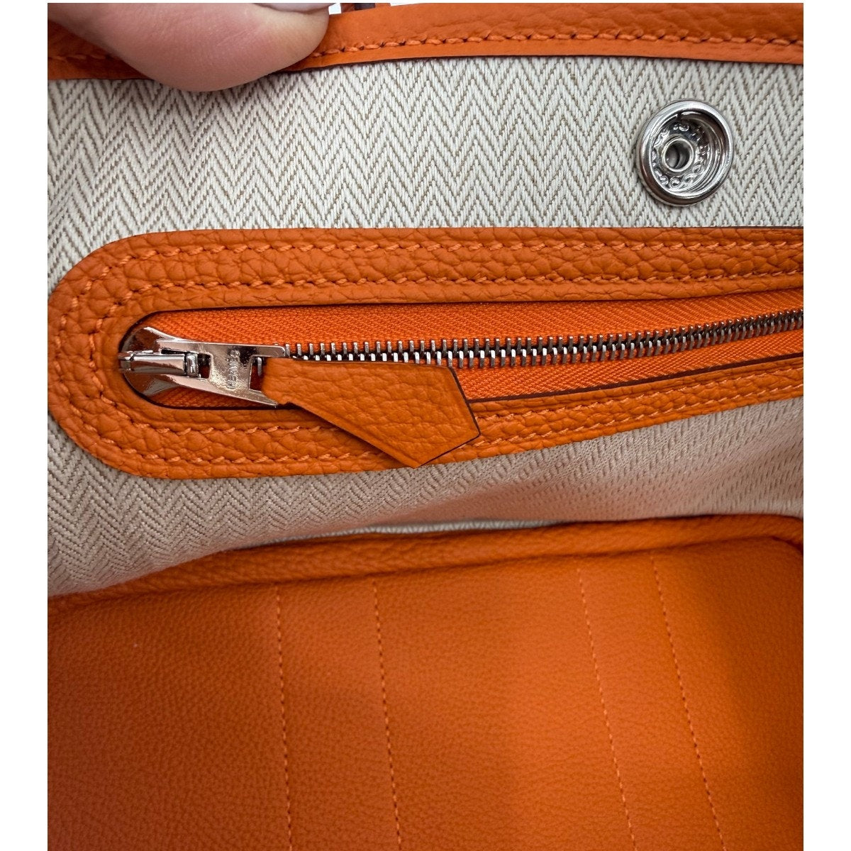 Hermès Garden Party 30 Orange Negonda Leather Palladium Hardware Bag