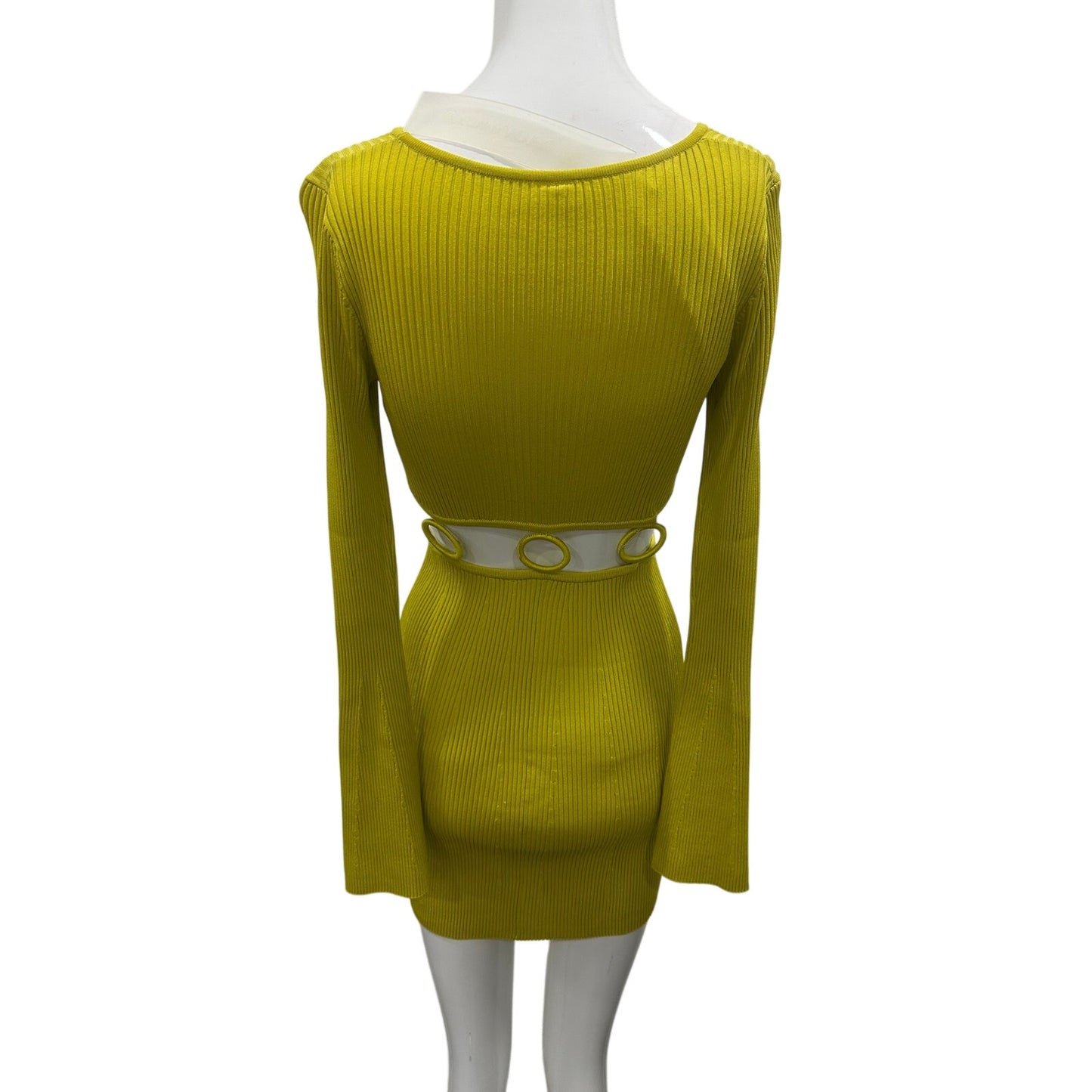 Devon Windsor Flora Cut Out Long Sleeve Ribbed Knit Mini Dress