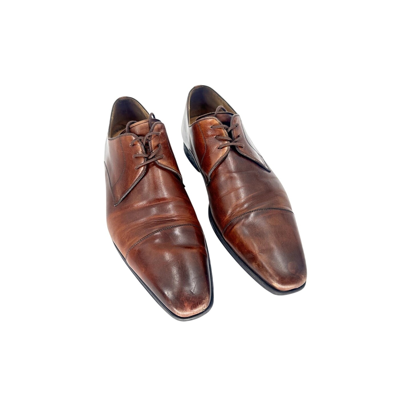 Magnanni Leather Cap Toe Oxford Lace Up Dress Shoes Brown Men's Size 12 M