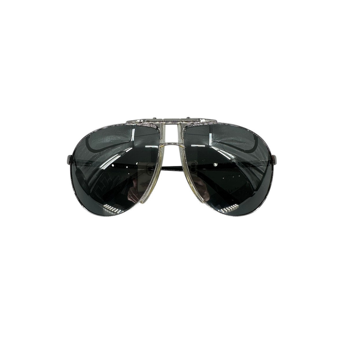 Dolce & Gabbana Vintage Y2K DG2029 Aviator Sunglasses Silver Black 63-14-130