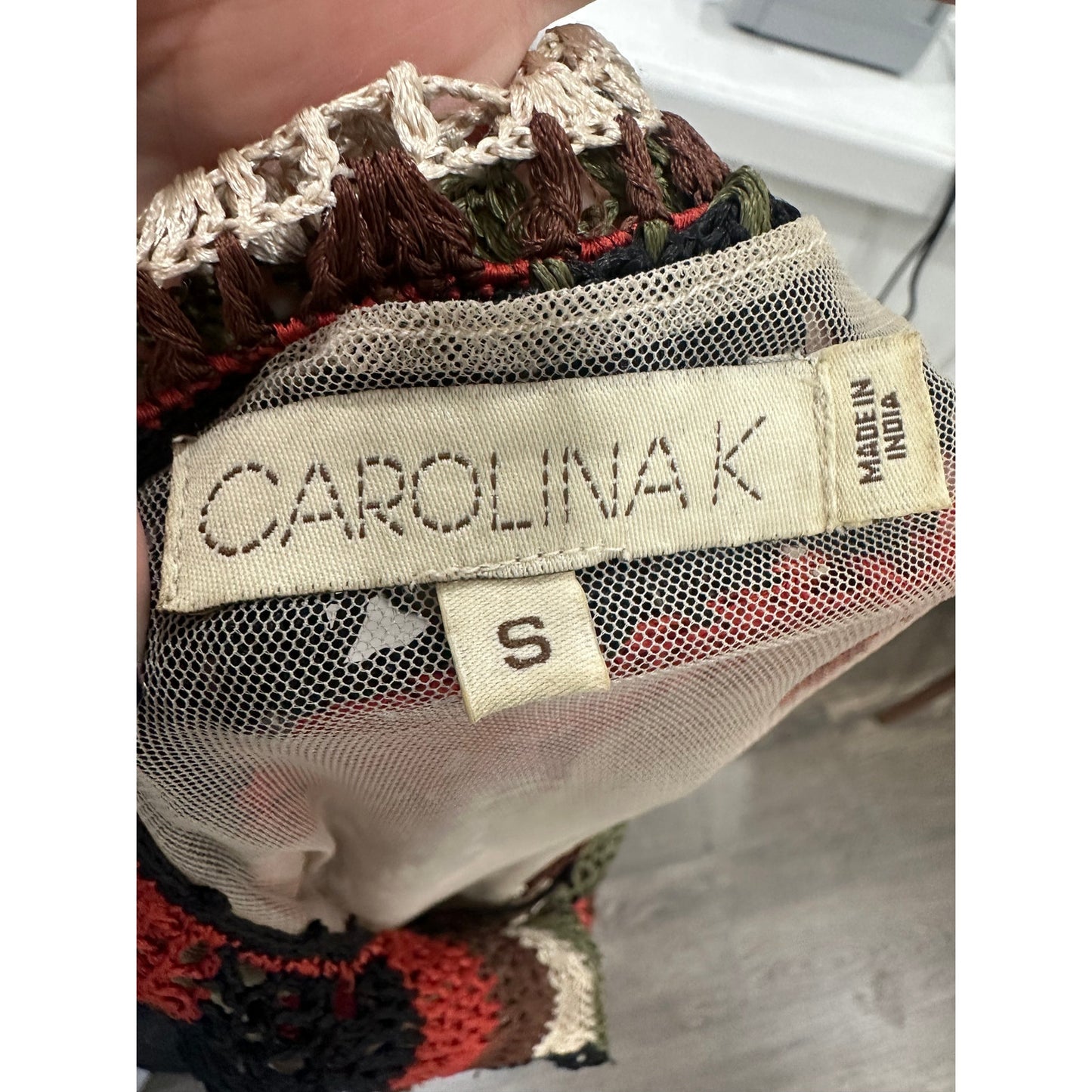 Carolina K Silk Blend Crochet Pleated Maxi Dress Women's