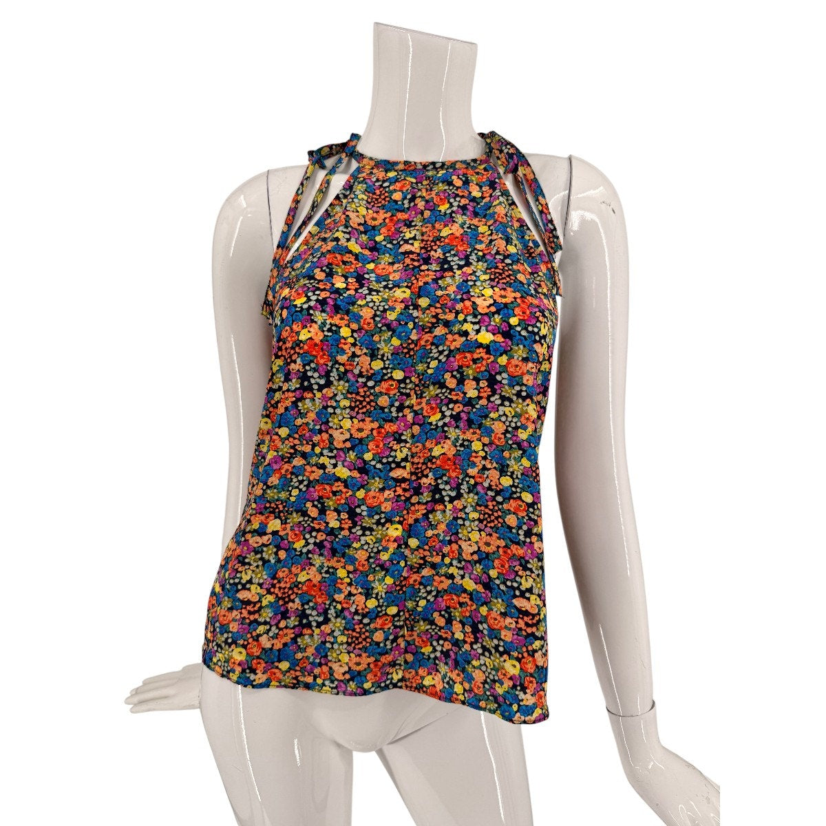 Rebecca Taylor Silk Confetti Floral Halter Top
