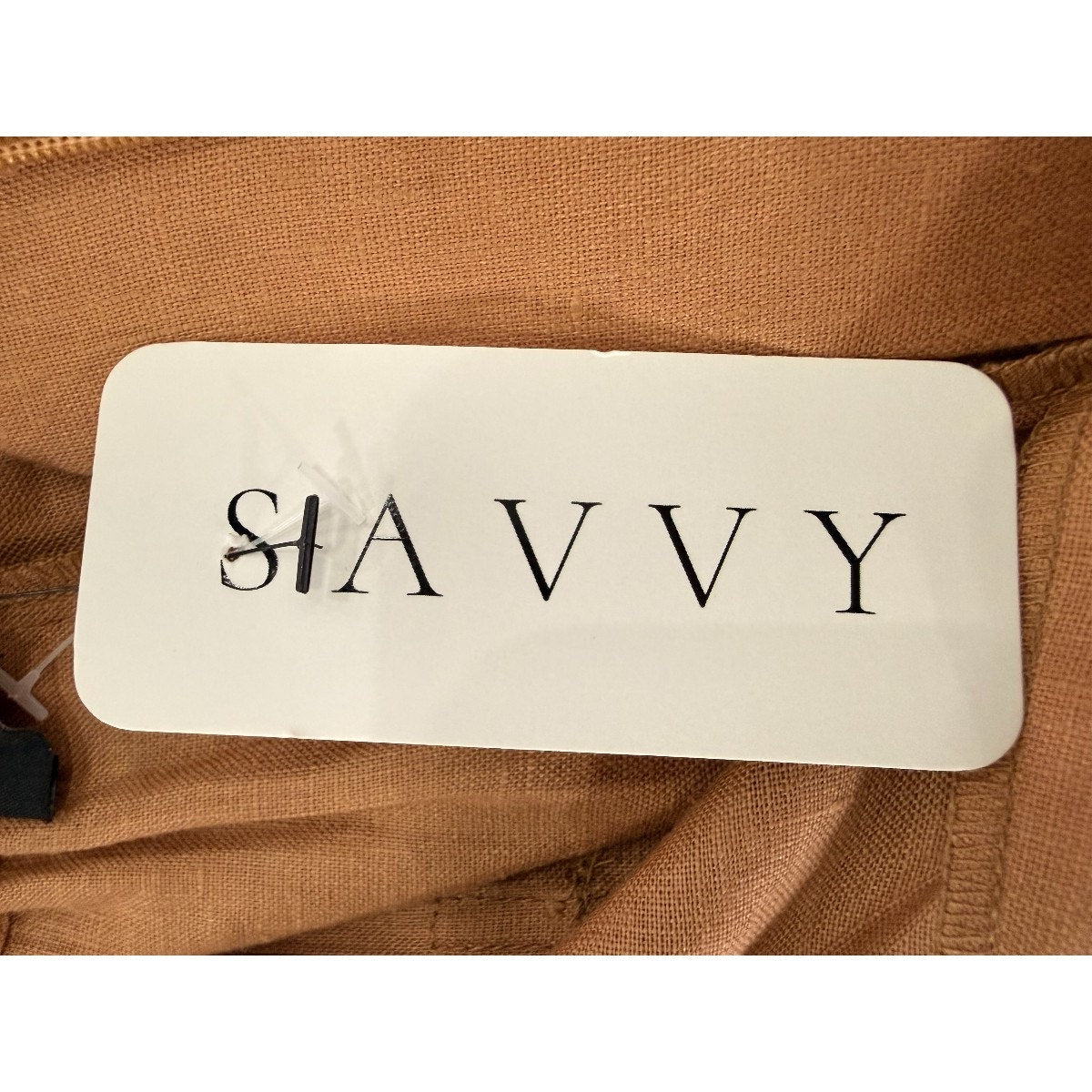 Padova Cala 100% Linen Wide Leg High Waist Trouser Pants Brown Size L / 12 New